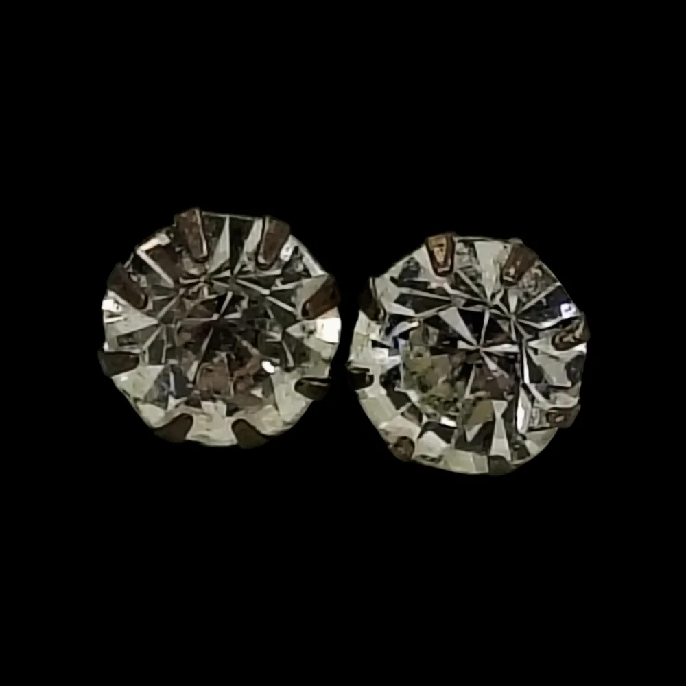 Vintage Rhinestone Silver Star Stud Earring Set - Picture 3 of 10